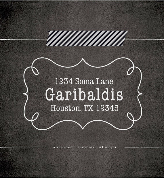 Custom Address Stamp - Custom Family  - Wood Handle - s0048