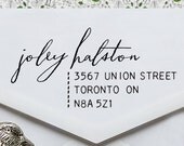 Calligraphy Address Stamp - Eco Stamp - wedding personal housewarming gift - 1023