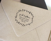 Custom Address Stamp, Wood Handle Rubber Stamp, iStamp, Calligraphy Stamp, Personalized Gift - a1206
