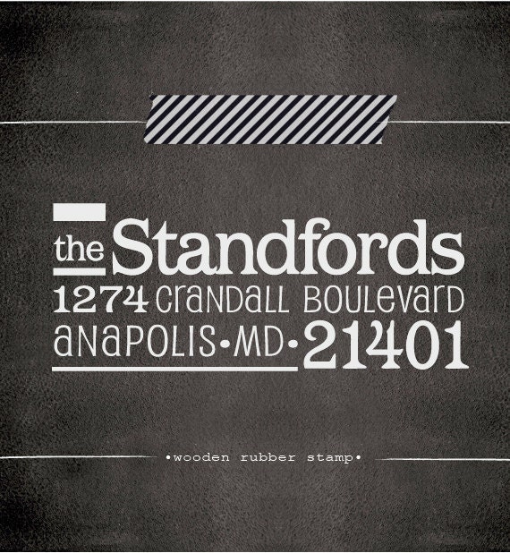 Custom Address Stamp - Self Inking - Cute family housewarming or wedding gift / a1074