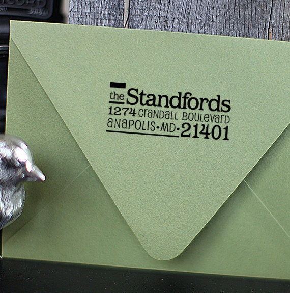 Custom Address Stamp - Self Inking - Cute family housewarming or wedding gift / a1074