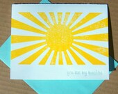 You are my Sunshine letterpress note card