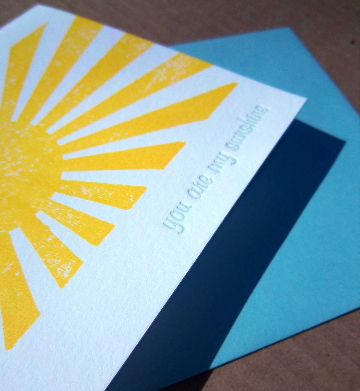 You are my Sunshine letterpress note card