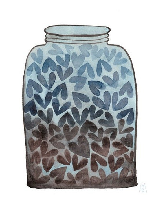 SALE Jar of Love No. 35 original watercolor painting