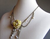 Multi Chain Rose Necklace - Collar Necklace - Jewelry Affaire