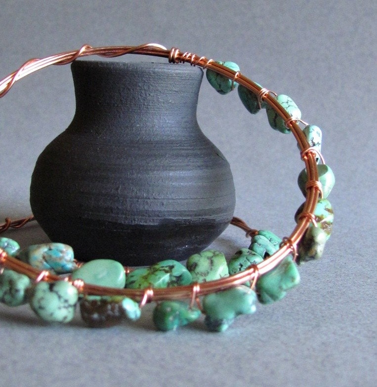 Fabulous Copper Bangles - set of 2 Southwestern style bracelets