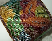Colorful Autumn Leaves Cuff Bracelet Pattern PDF