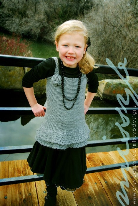 Easy Crochet Dress Pattern - Daphne Crochet Dress or Shirt - Make it Custom Size - PDF pattern - Instant Download