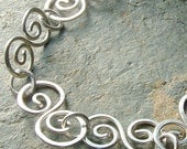 Silver Swirl Bracelet Sterling Silver Swirls Handmade eco friendly fall fashion, Ocean Waves