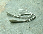 Small Wishbone Earrings Silver Hoops, Simple Silver Earrings, eco friendly minimalist jewelry