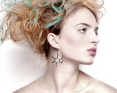 Caffeine Molecule Earrings - Matte Black - arohasilhouettes Caffeine Molecule Earrings - Matte Black - arohasilhouettes