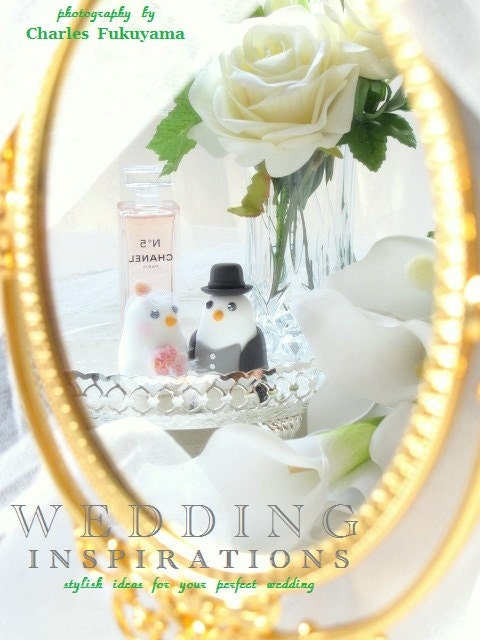 Custom birds Wedding Cake Topper with elegant lace