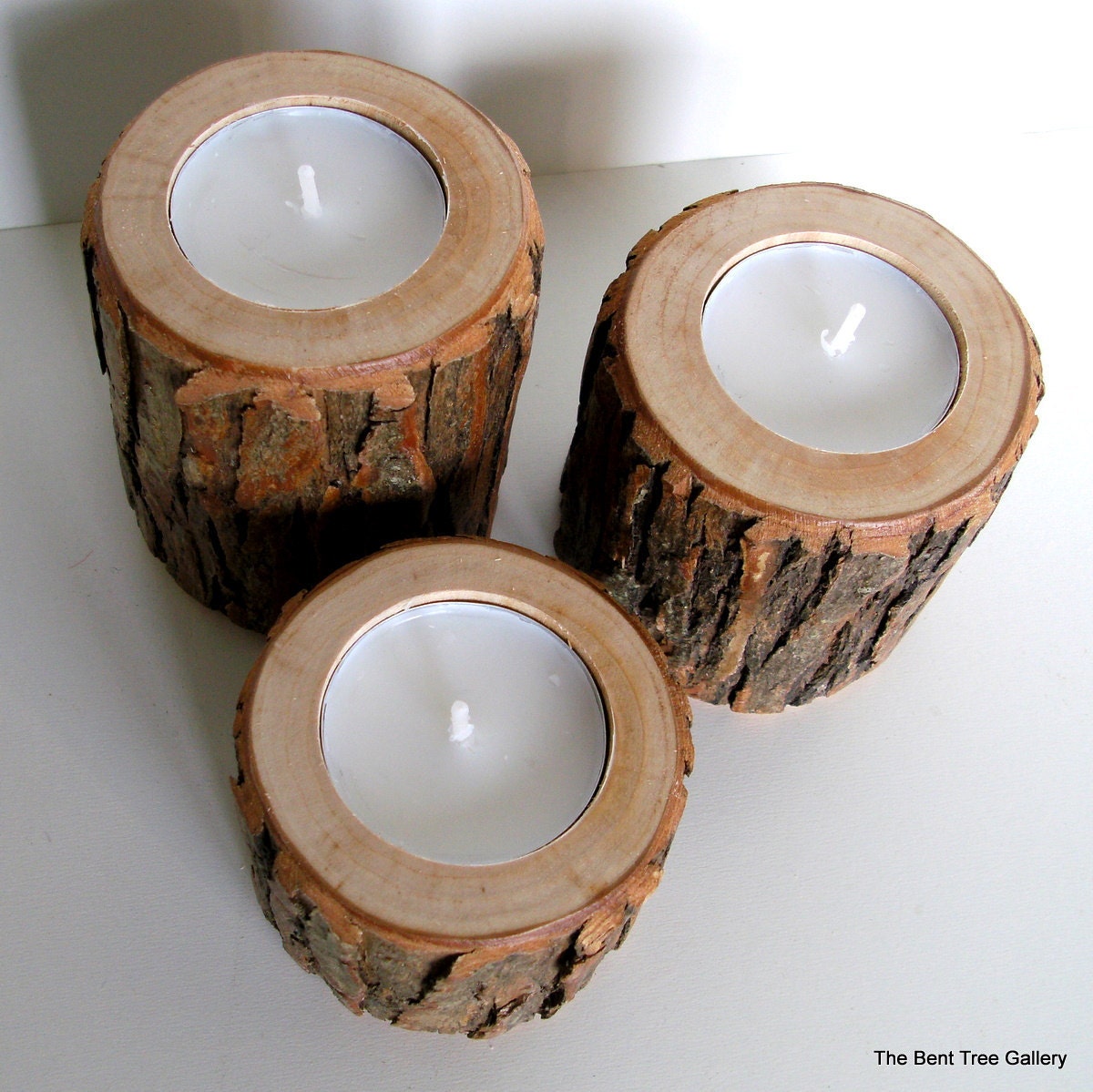 Rustic Candles Trio in Graduated Sizes