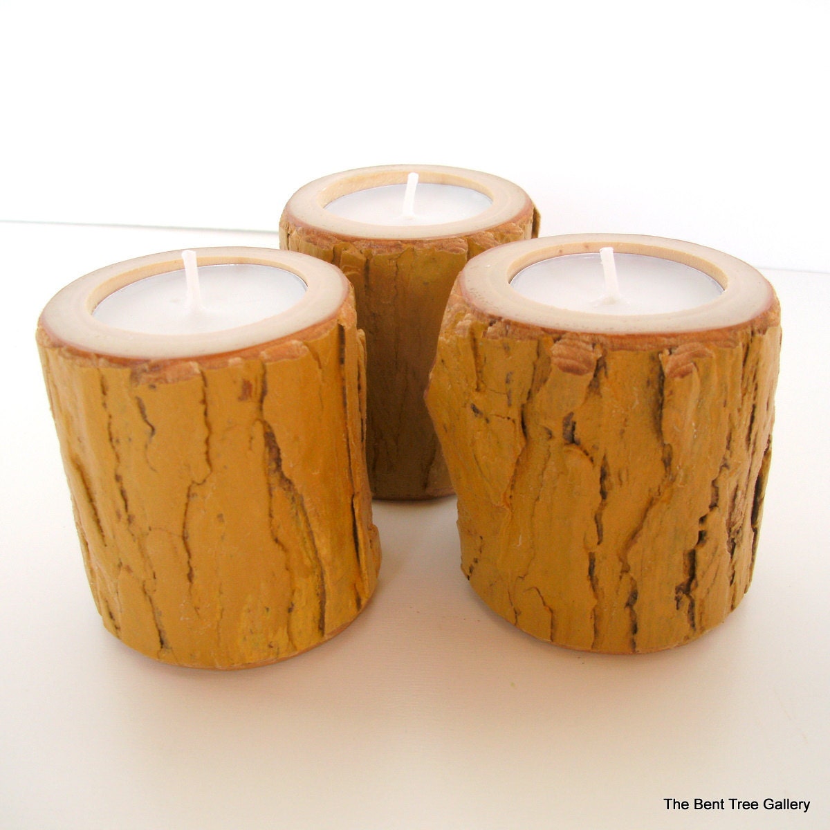 Rustic Gold Candles Set of Three