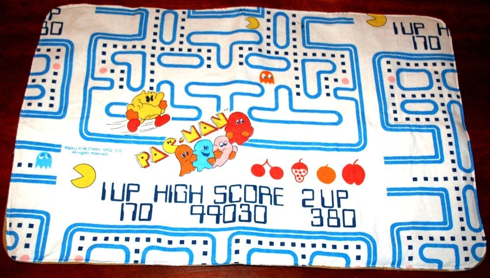 Changing Pad Made With Vintage Pac-Man Bed Sheet