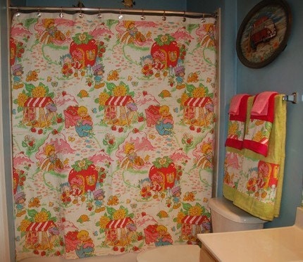 Bathroom Set Made with Strawberry Shortcake Fabric