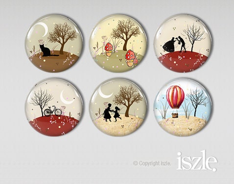 Fridge Magnet Gift Set - Set of 6 Refrigerator Magnets - North Wind Series