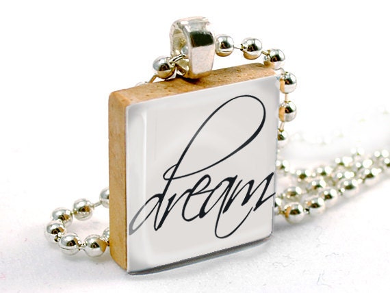 Scrabble Pendant - Dream (PW092) - Scrabble Tile Pendant Charm Necklace