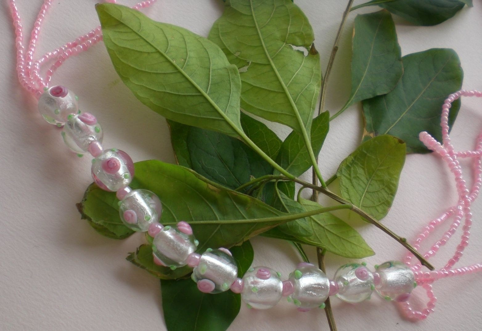 Spring Flowers Necklace OOAK made by SpringColors