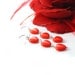 Red Heart Earrings, Handcrafted Sterling Silver & Red Glass Dangle Earrings, Heart Drop Earrings