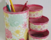 Desk Organizer / Pencil Holder made from recycled cans