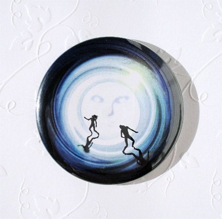Luna - surreal art pocket mirror