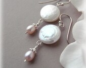 ANNIVERSARY SALE - Petal Pink Pearl Drop Earrings - 30 Percent Off