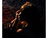 Profile of Girl in Shadows - 8x8 Fine Art Photograph - Dark Moody Photographic Print