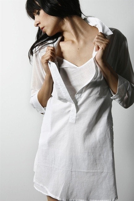 Sexy Boyfriend Sheer Buttonup Top (small, medium, large)