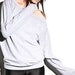Oversize Sweater Grey - Womens Top Dolman Off The Shoulder Loose Fit Small Medium