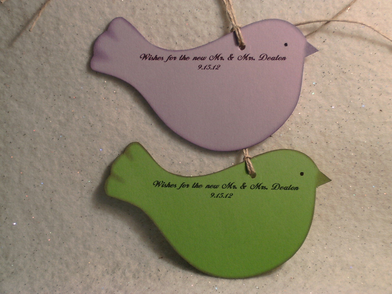 Personalized wish tree tags for wedding, bridal shower, baby shower - quantity 6