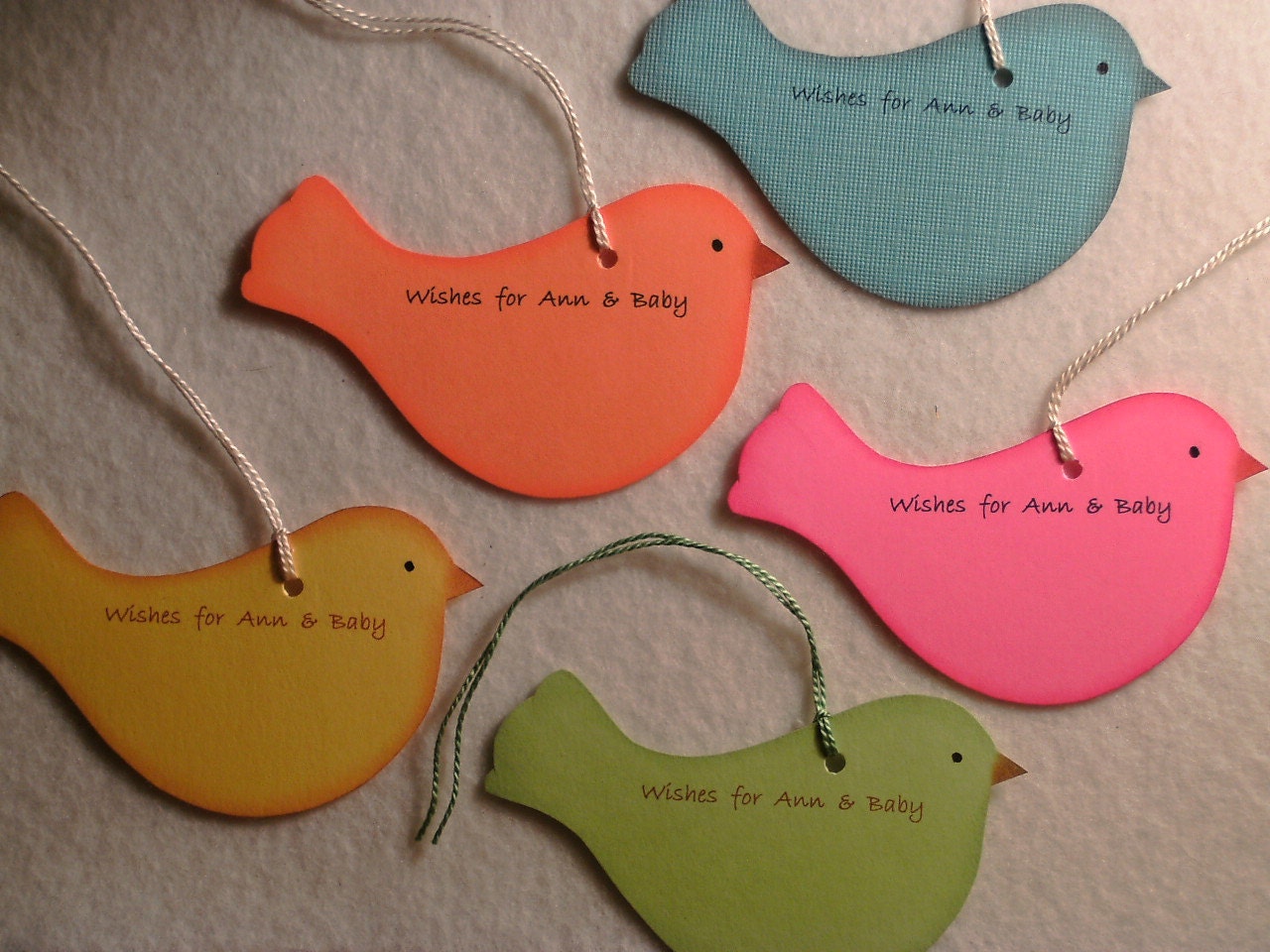 Personalized wish tree tags for baby shower, birthday, baptism, etc. - quantity 6