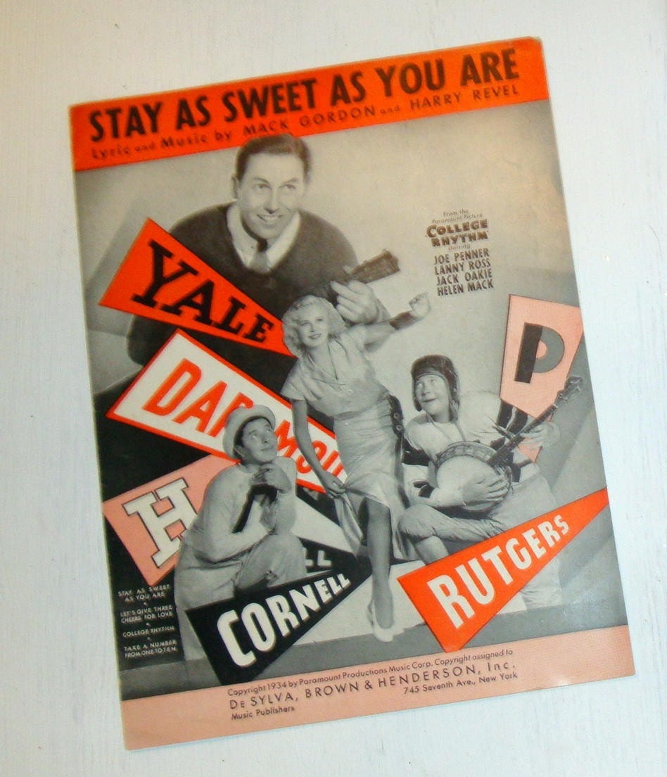 Vintage Sheet Music Stay As Sweet As You Are 1934