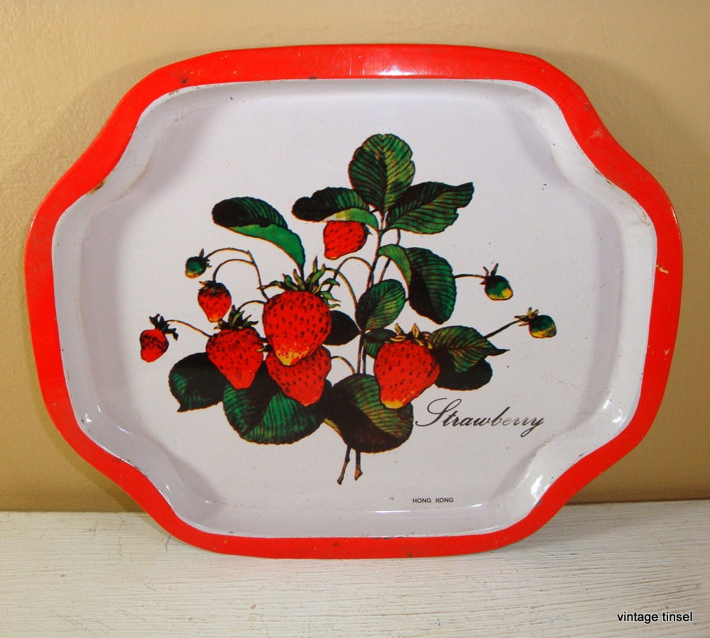 Vintage Metal Strawberry Tray