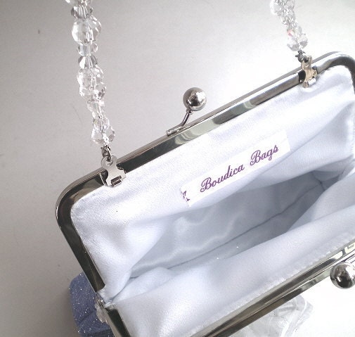 15% COUPON SALE, bridal clutch, purse, icy, blue, formal, couture, something blue, winter wedding, feathers, beaded strap