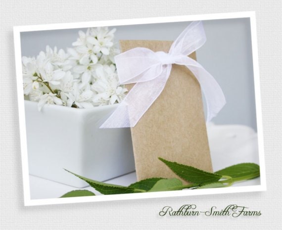 100 Customized Eco Wedding Flower Seed Favors, Personalized Handmade Packet Perfect for Weddings, Bridal Showers, Garden Party