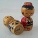 Pair of Vintage 1950's Japanese Kokeshi Nodder Head Dolls