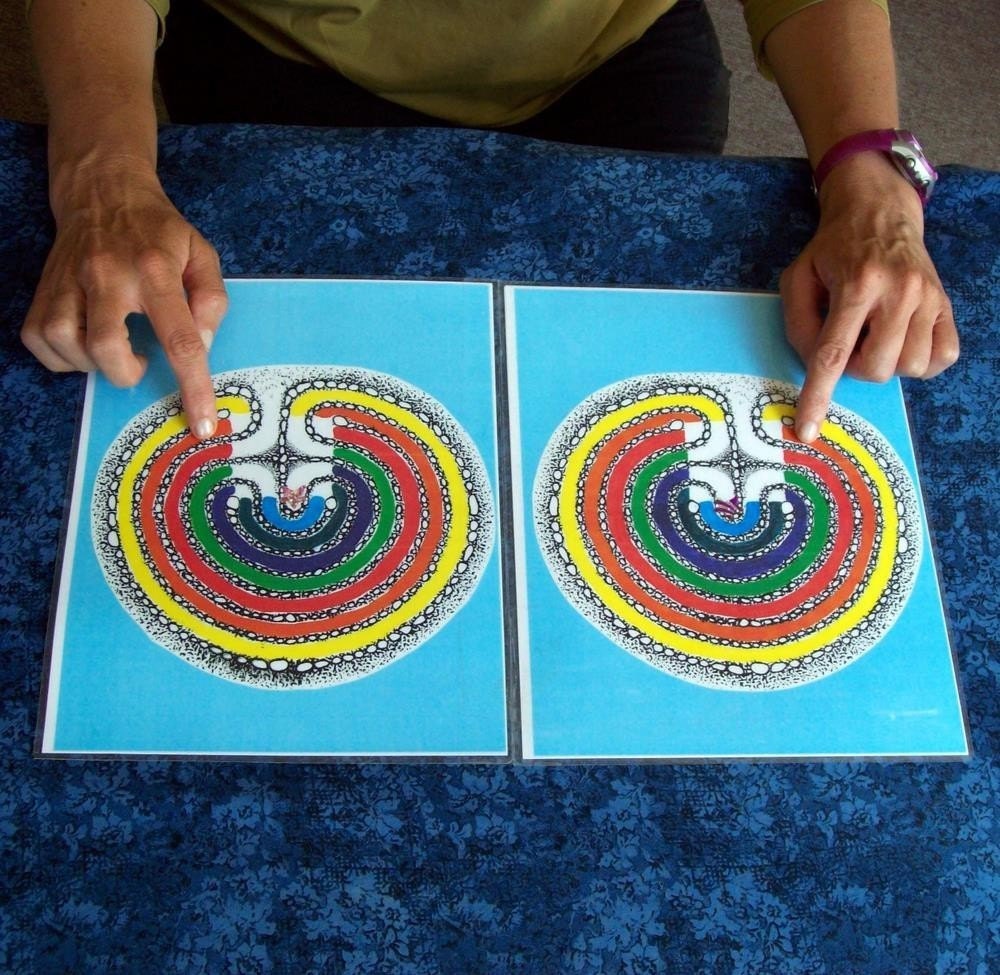 Chakra Balance Labyrinths for tabletop - designed and made by Jan