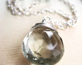 Greenlee Necklace - aquamarine, green amethyst and sterling silver