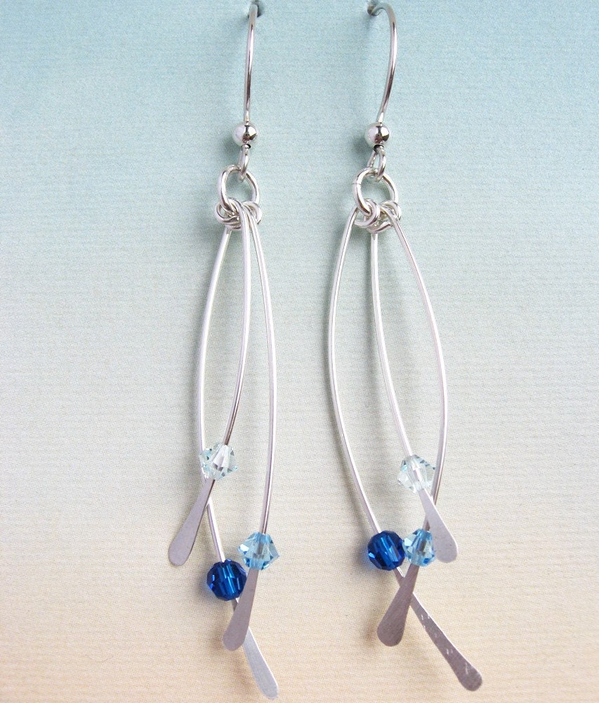 Azur Earrings - Swarovski crystals, sterling silver