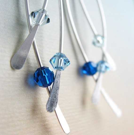 Azur Earrings - Swarovski crystals, sterling silver