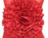 DIY Kit - Wool Felt Rosette Pillow Cover - Your Choice of Color
