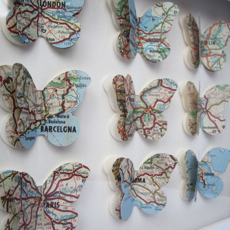 Cities of Europe - Butterfly Framed art