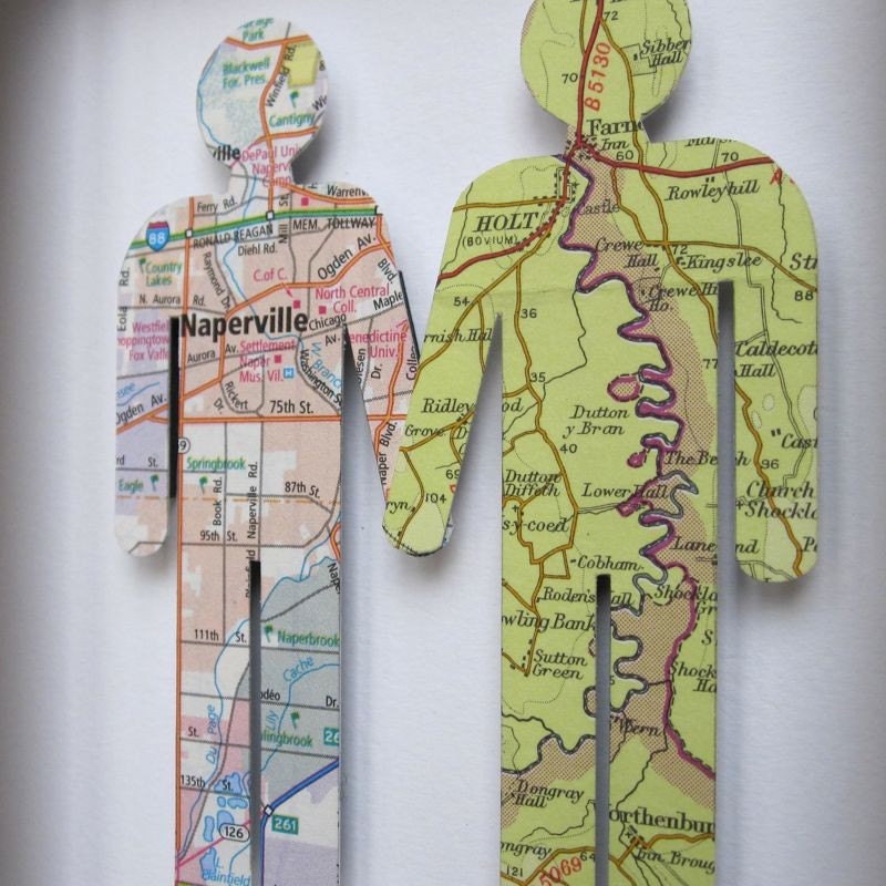 Where We're From boy/boy - Love Vintage Map Figures