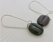 Coffee Bean Earrings Unique and Artisan Kidney Wires and Edgy Look