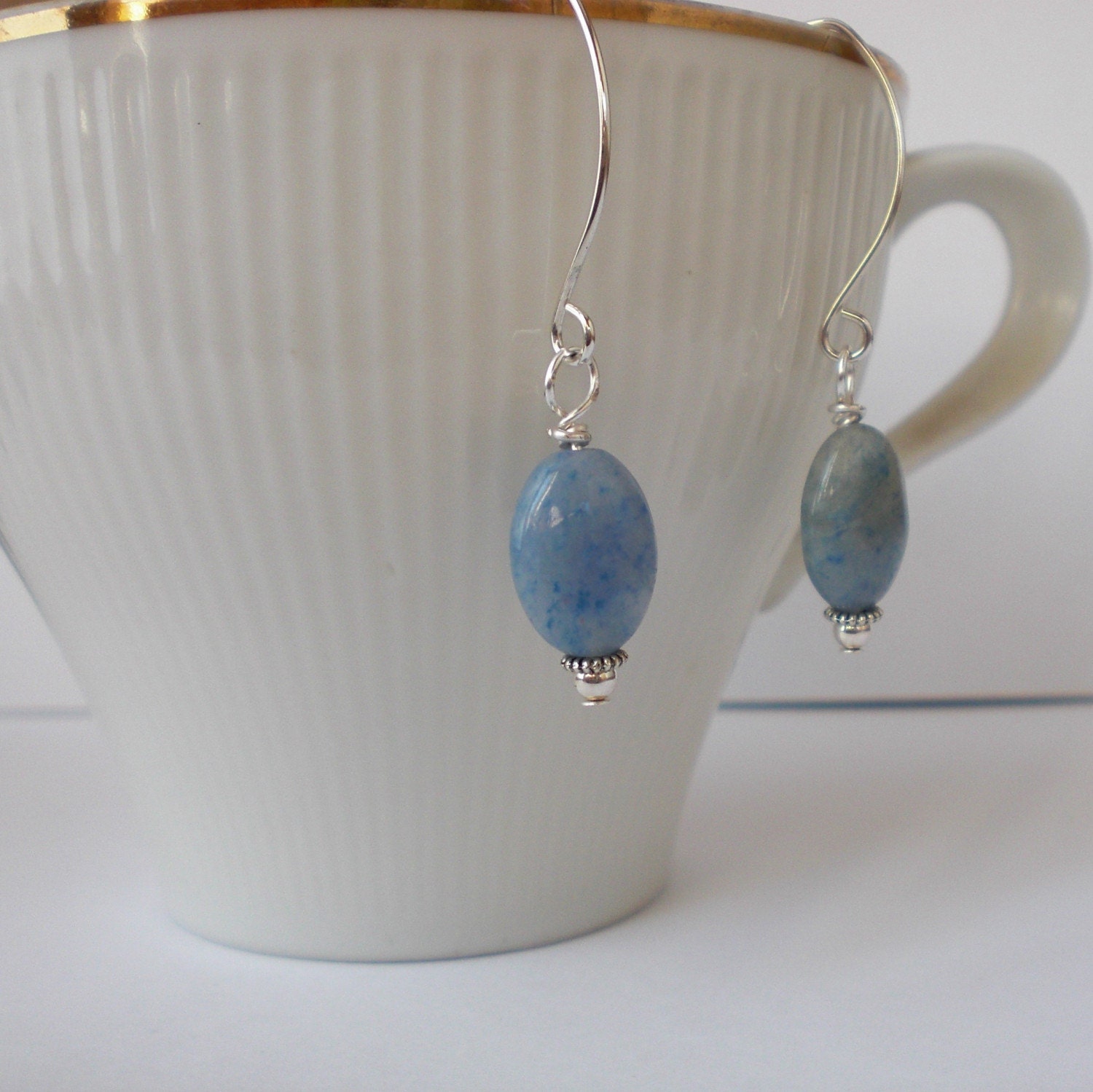 Earrings Blue Sodalite and Sterling Birthday gift under 20