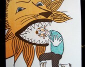 Lion Tamer Letterpress Print