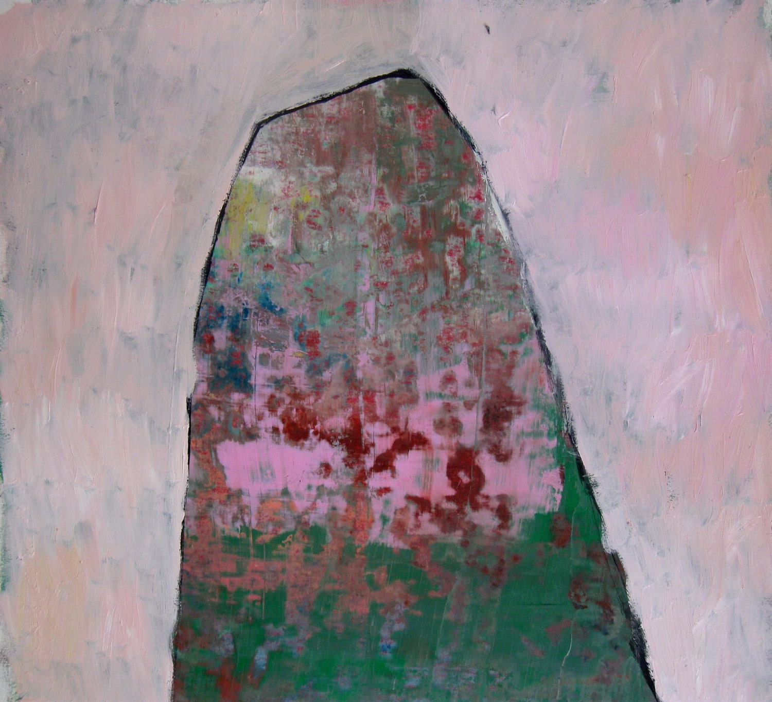 The Mountain and Her, Original oil painting on paper