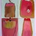 Four Vessels, Original mixed media paintings on paper