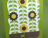Thank you card, sunflower garden